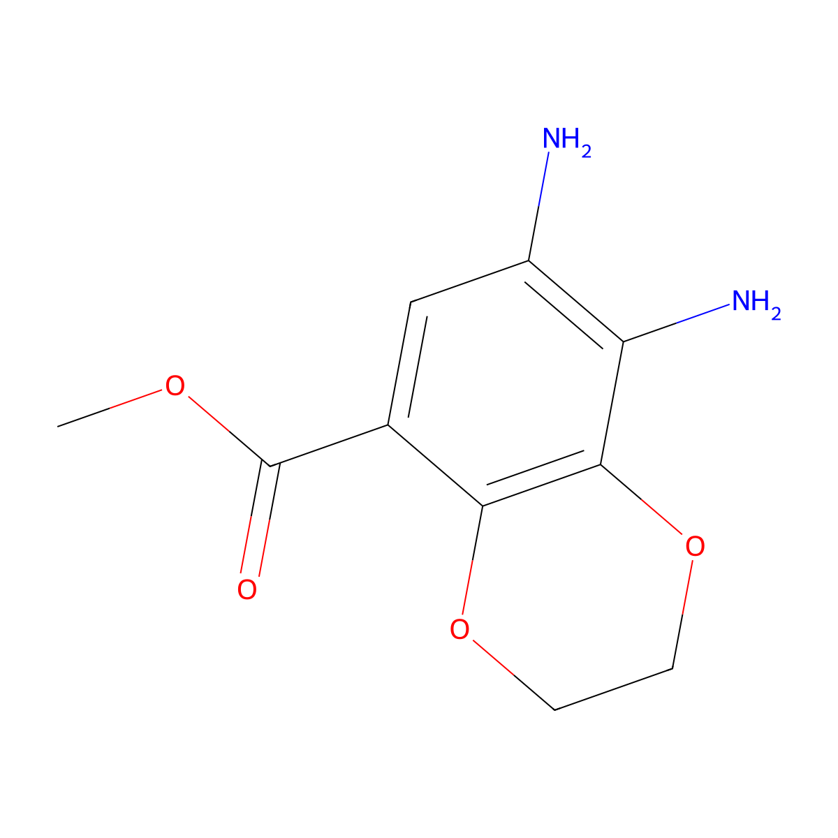 Methyl 7,8-diamino-2,3-dihydrobenzo[B][1,4]dioxine-5-carboxylate molecular structure, CAS 158504-39-3