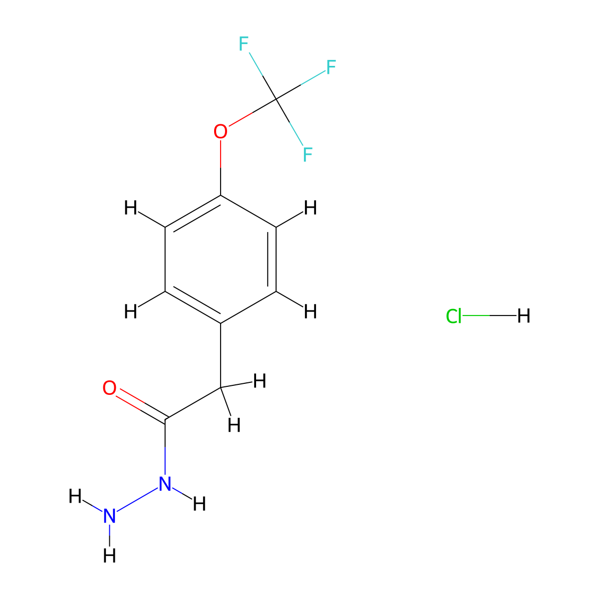2-(4-(Trifluoromethoxy)phenyl)acetohydrazide hcl molecular structure, CAS 1585089-67-3