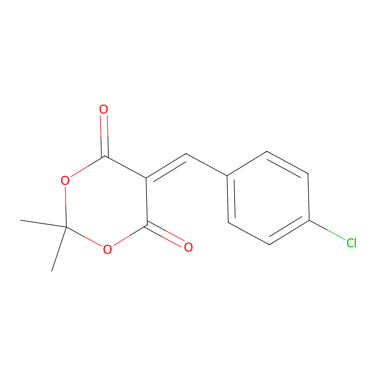 5-[(4-Chlorophenyl)methylidene]-2,2-dimethyl-1,3-dioxane-4,6-dione molecular structure, CAS 15851-87-3