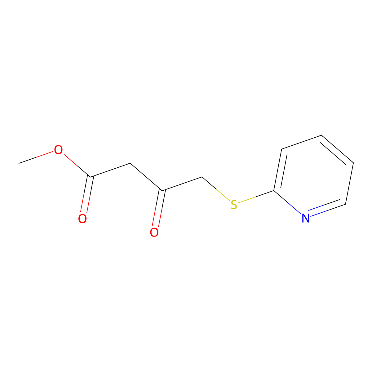 3-Oxo-4-(pyridin-2-ylsulfanyl)-butyric acid methyl ester molecular structure, CAS 158510-64-6