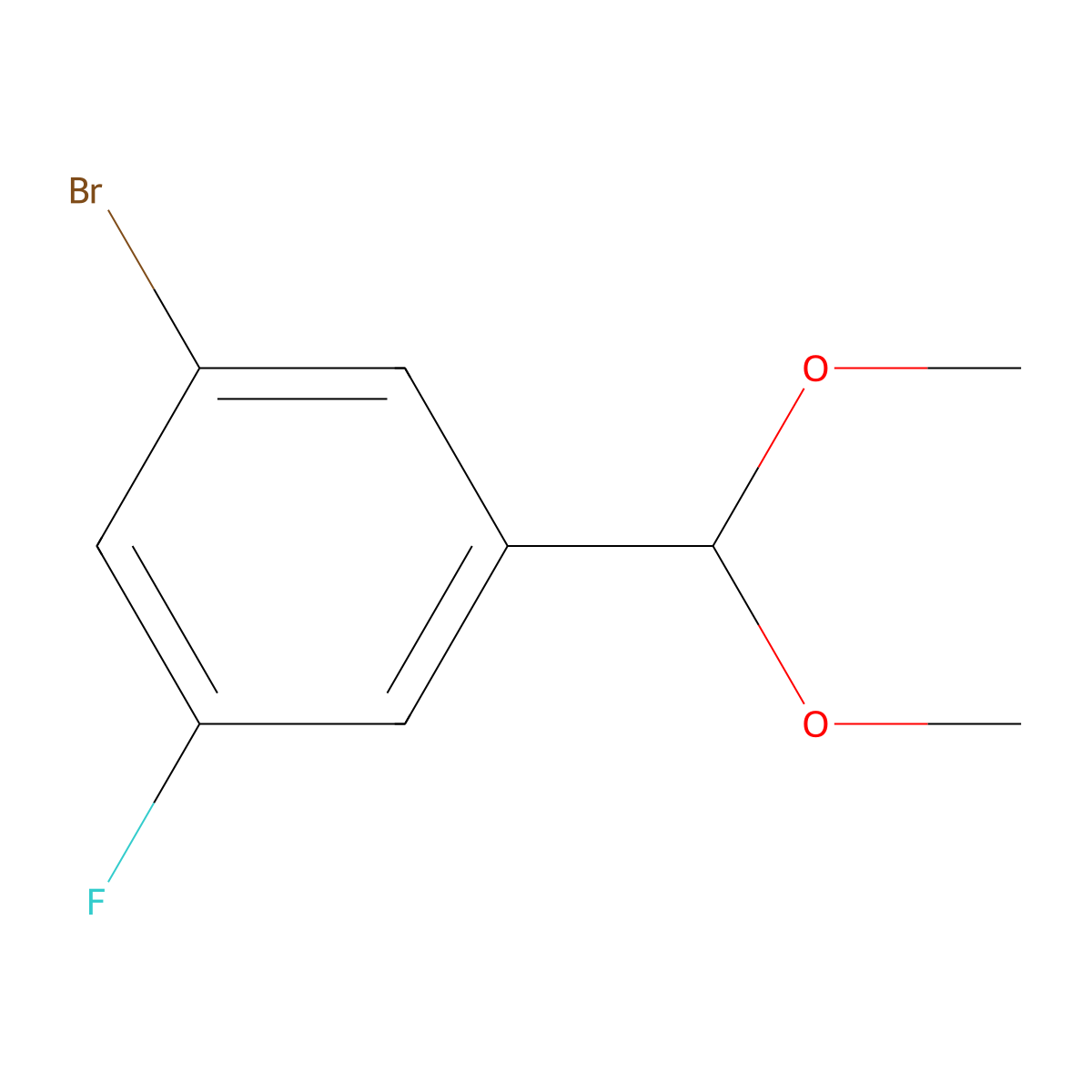 1-Bromo-3-(dimethoxymethyl)-5-fluorobenzene molecular structure, CAS 1585174-21-5