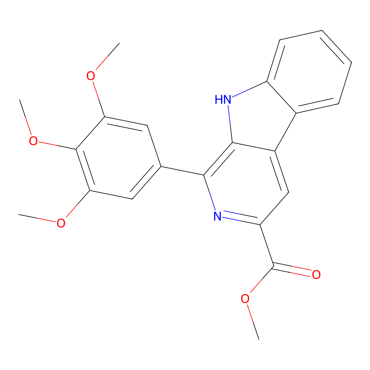 methyl 1-(3,4,5-trimethoxyphenyl)-9H-pyrido[3,4-b]indole-3-carboxylate molecular structure, CAS 1585210-50-9