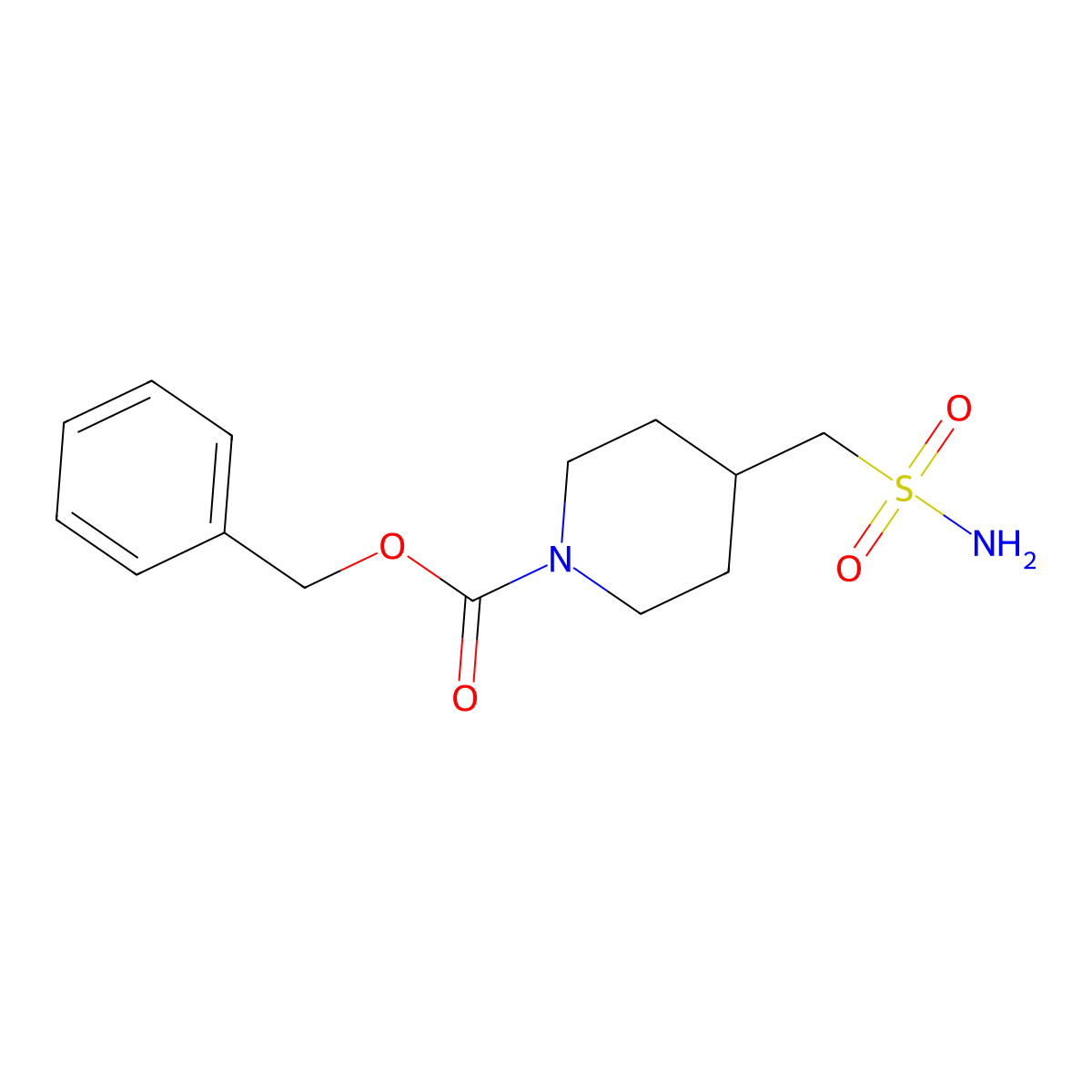Benzyl 4-(sulfamoylmethyl)piperidine-1-carboxylate molecular structure, CAS 1585225-95-1