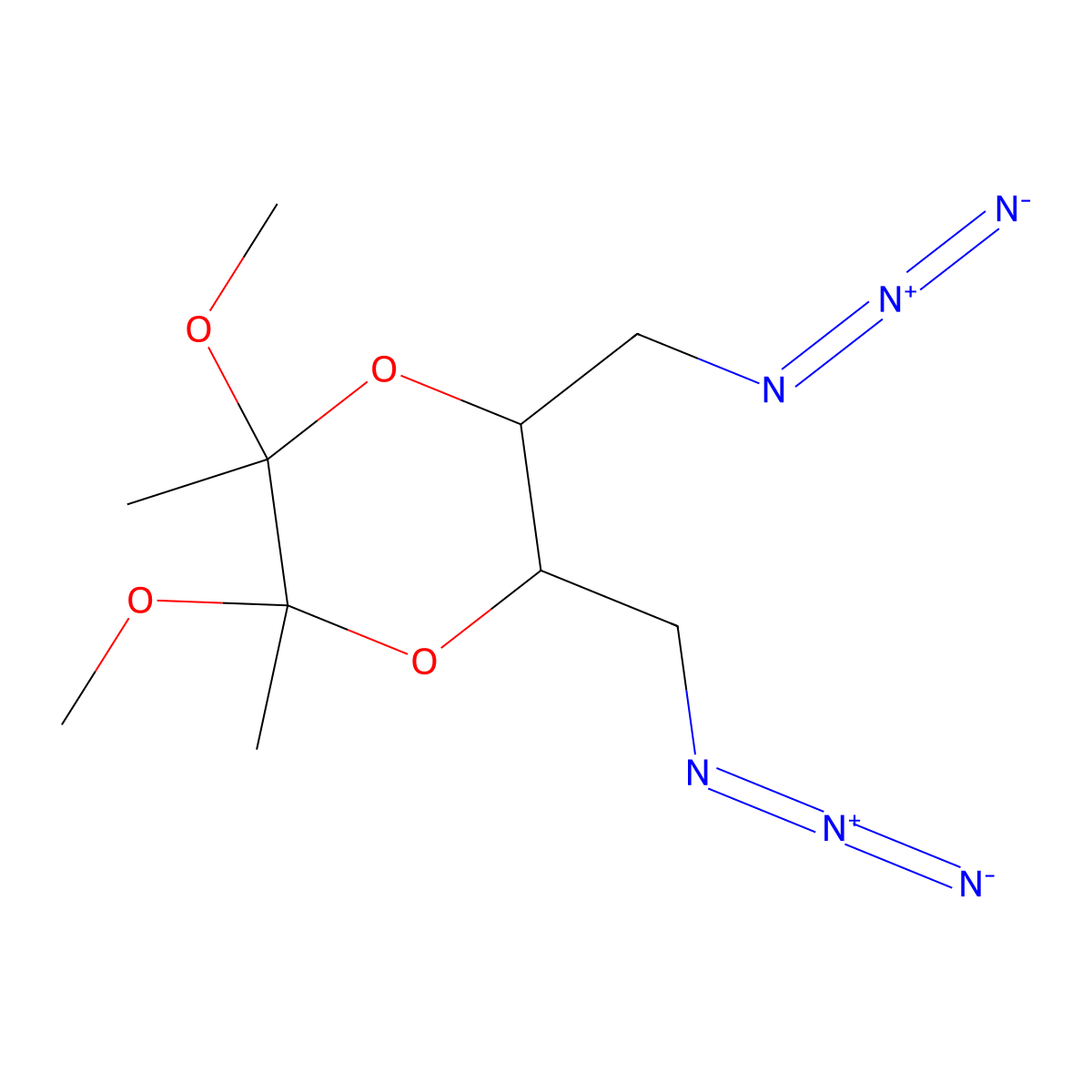(2S,3S,5R,6R)-5,6-Bis(azidomethyl)-2,3-dimethoxy-2,3-dimethyl-1,4-dioxane molecular structure, CAS 1585236-34-5