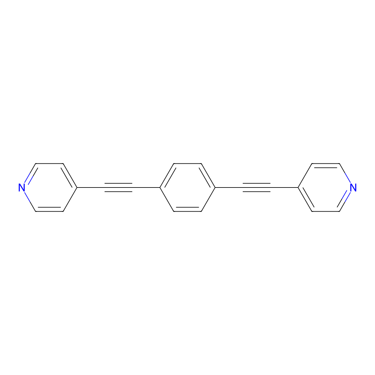 1,4-Bis(pyridin-4-ylethynyl)benzene molecular structure, CAS 158525-01-0