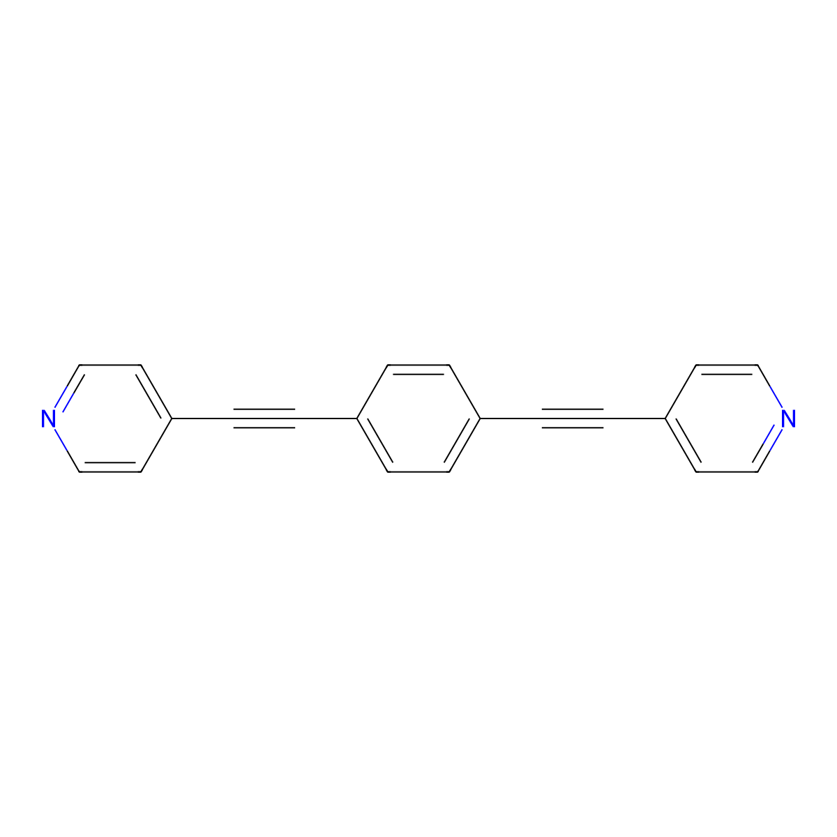 1,4-Bis(pyridin-4-ylethynyl)benzene molecular structure, CAS 158525-01-0
