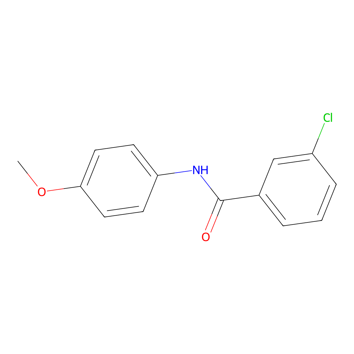 3-chloro-N-(4-methoxyphenyl)benzamide molecular structure, CAS 158525-81-6