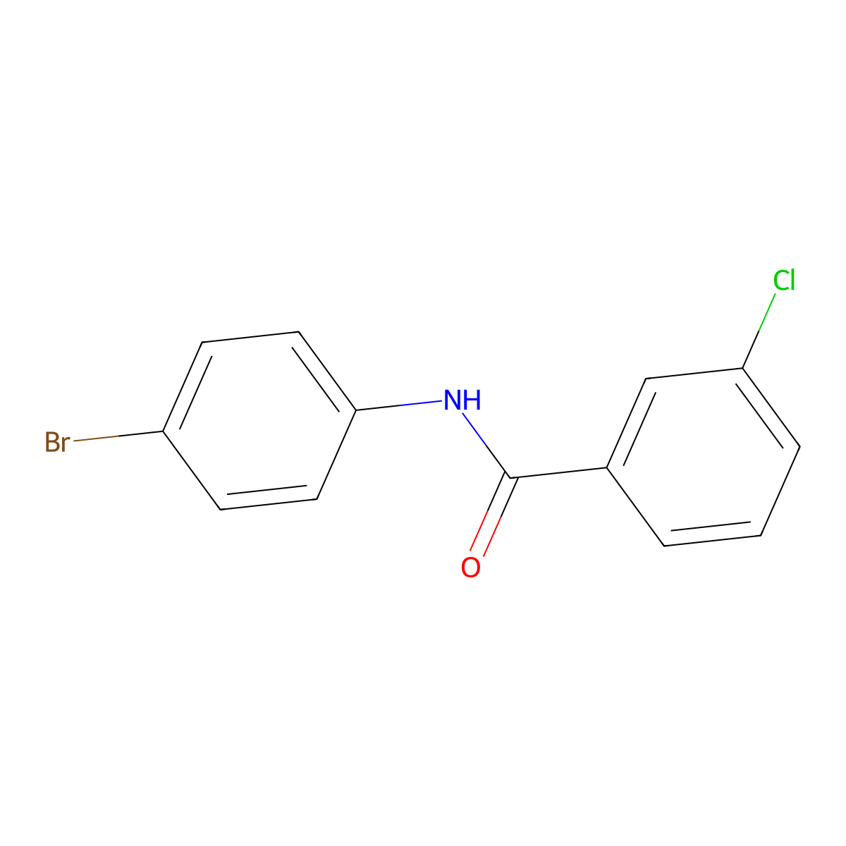 N-(4-bromophenyl)-3-chlorobenzamide molecular structure, CAS 158525-83-8