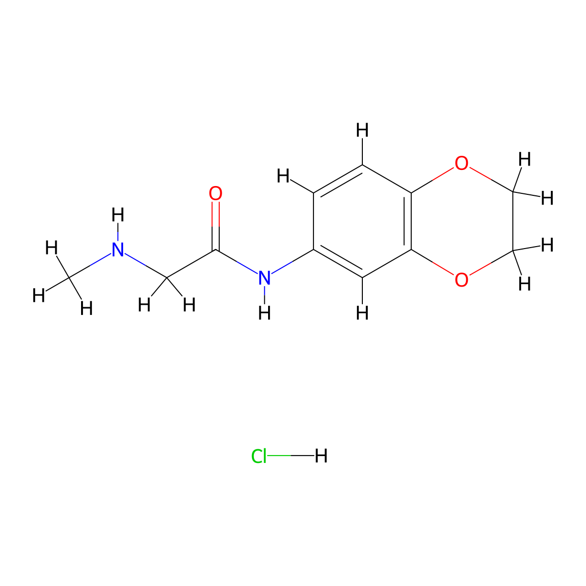 N-(2,3-dihydro-1,4-benzodioxin-6-yl)-2-(methylamino)acetamide hydrochloride molecular structure, CAS 1585254-72-3
