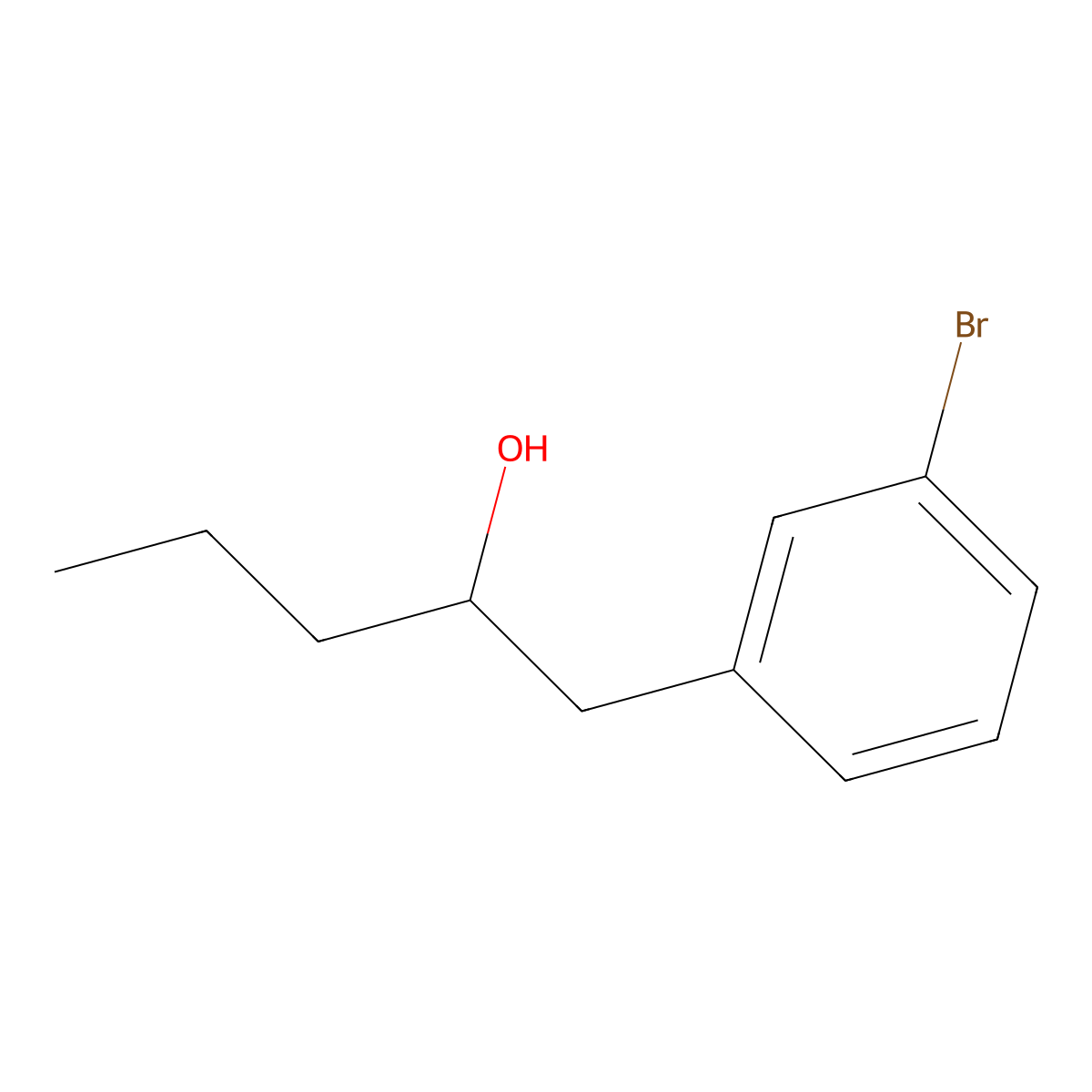 1-(3-Bromophenyl)-2-pentanol molecular structure, CAS 158526-75-1