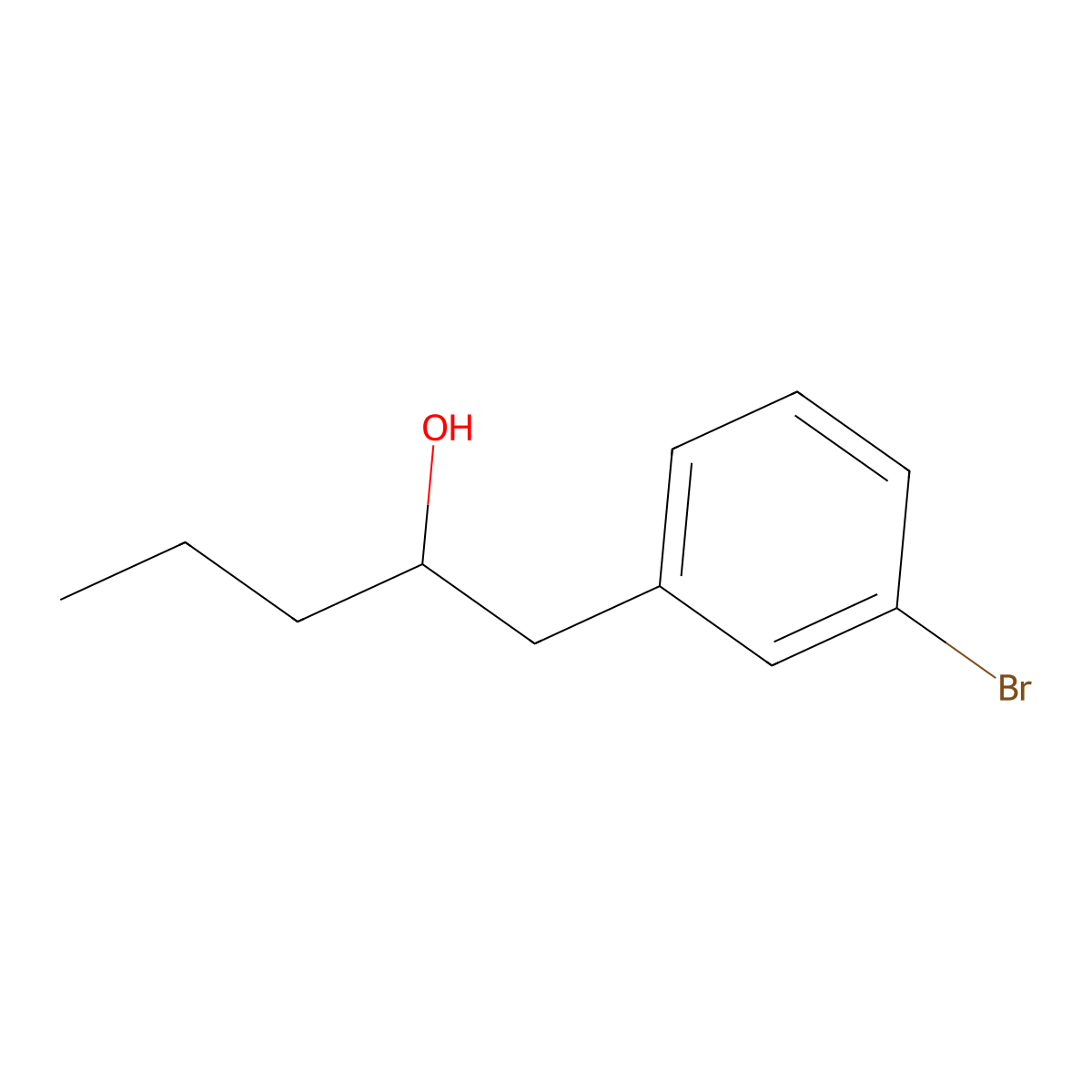 1-(3-Bromophenyl)-2-pentanol molecular structure, CAS 158526-75-1