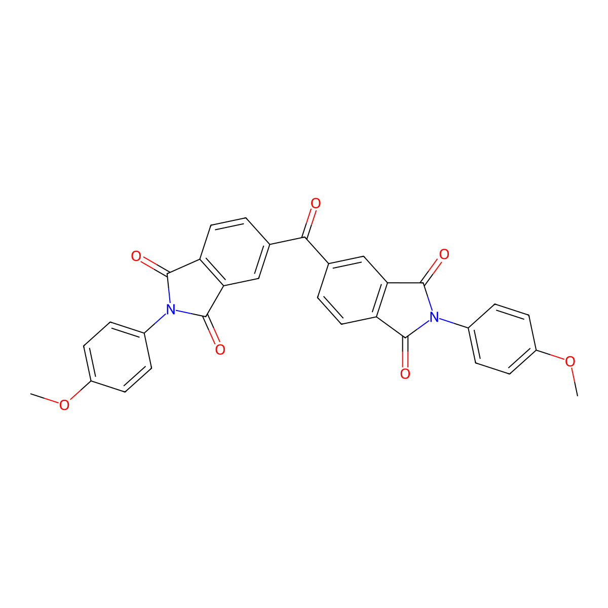 2-(4-Methoxyphenyl)-5-[2-(4-methoxyphenyl)-1,3-dioxoisoindole-5-carbonyl]isoindole-1,3-dione molecular structure, CAS 158533-37-0