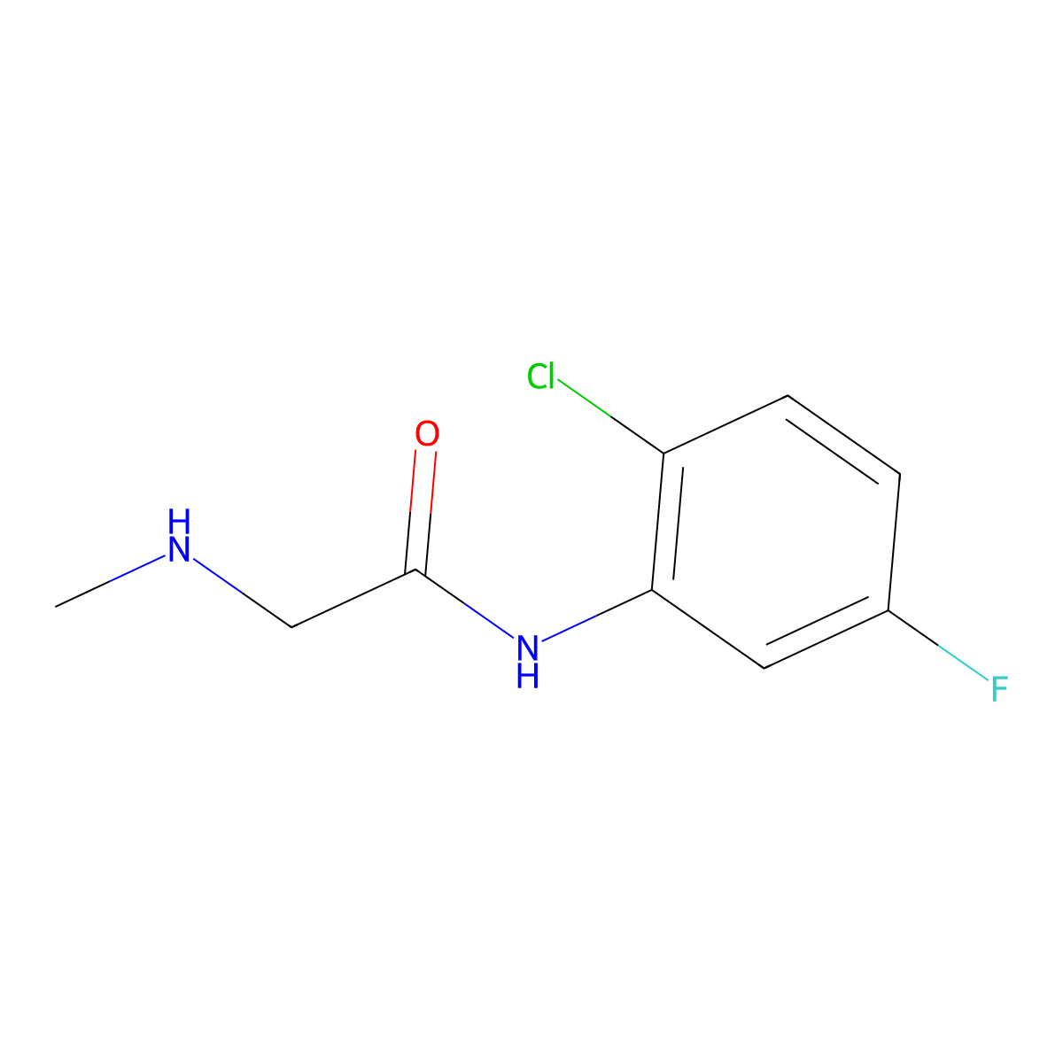 N-(2-chloro-5-fluorophenyl)-2-(methylamino)acetamide molecular structure, CAS 1585391-89-4