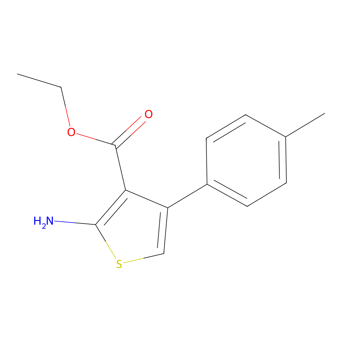 Ethyl 2-amino-4-p-tolylthiophene-3-carboxylate molecular structure, CAS 15854-08-7