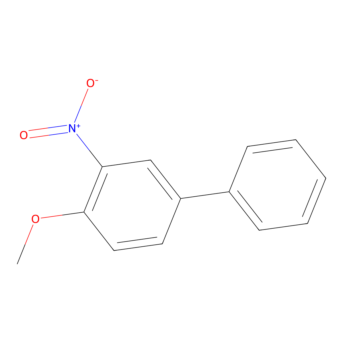 1-Methoxy-2-nitro-4-phenylbenzene molecular structure, CAS 15854-73-6