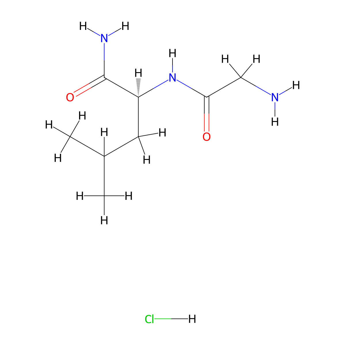 (S)-2-(2-Aminoacetamido)-4-methylpentanamide hydrochloride molecular structure, CAS 15855-88-6