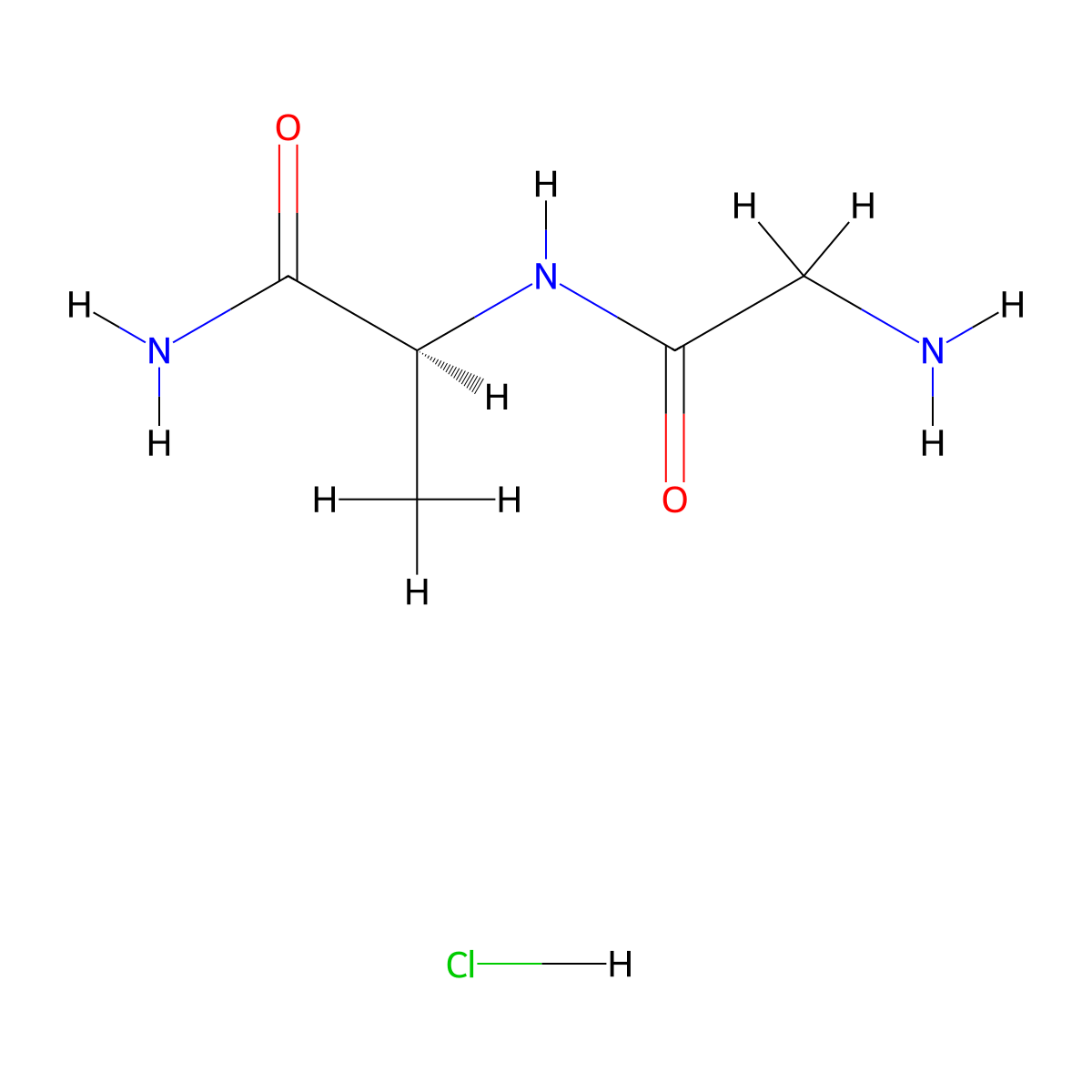 (S)-2-(2-Aminoacetamido)propanamide hydrochloride molecular structure, CAS 15855-91-1
