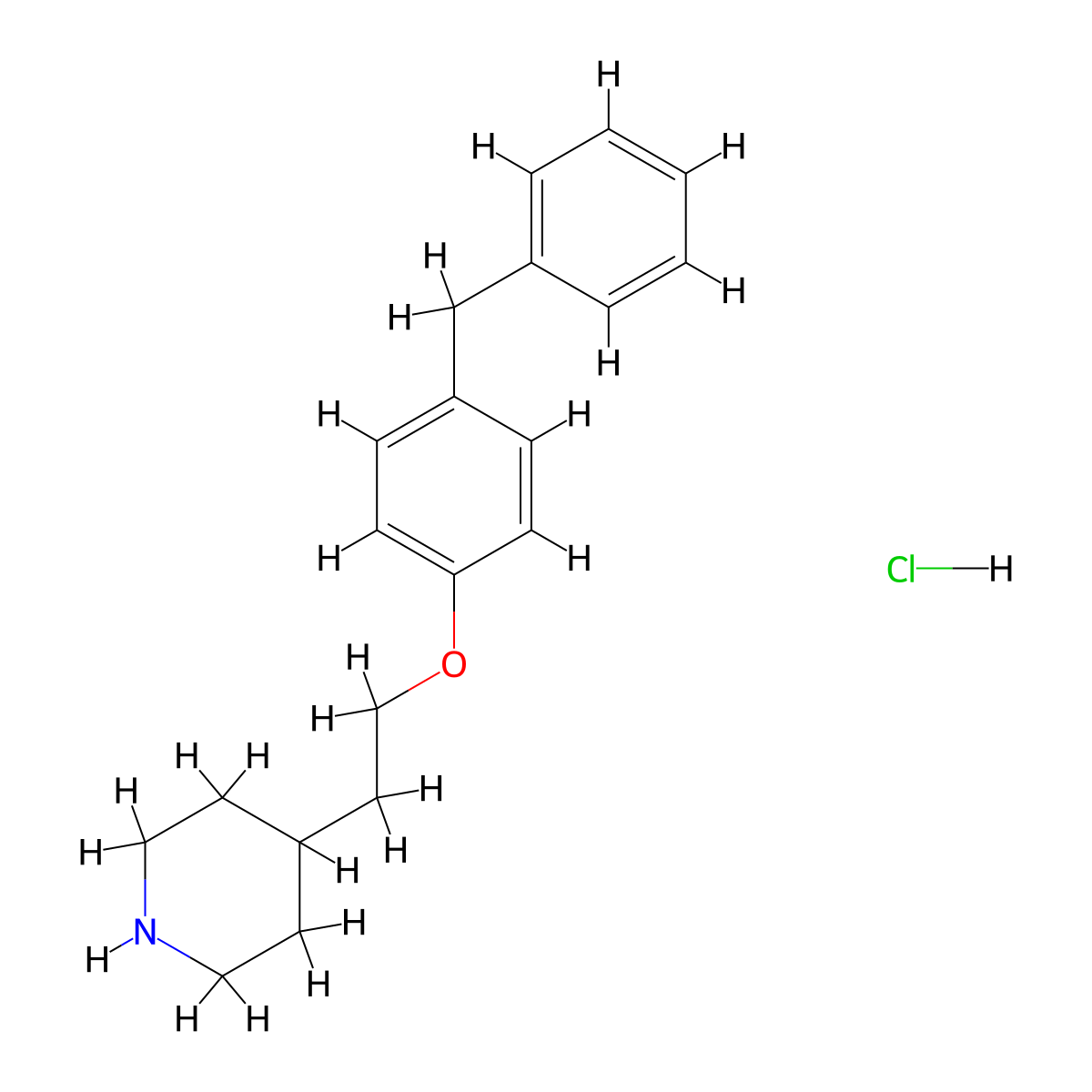 4-[2-(4-Benzylphenoxy)ethyl]piperidine hydrochloride molecular structure, CAS 158550-36-8