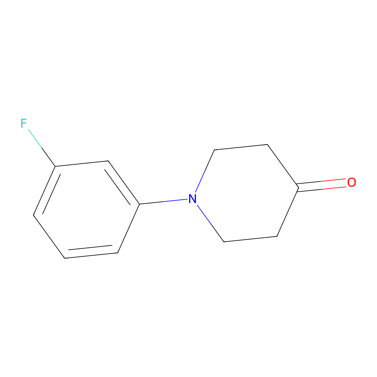 1-(3-Fluorophenyl)piperidin-4-one molecular structure, CAS 158553-31-2