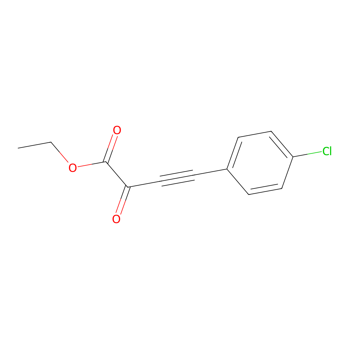 Ethyl 4-(4-chlorophenyl)-2-oxo-3-butynoate molecular structure, CAS 158555-42-1