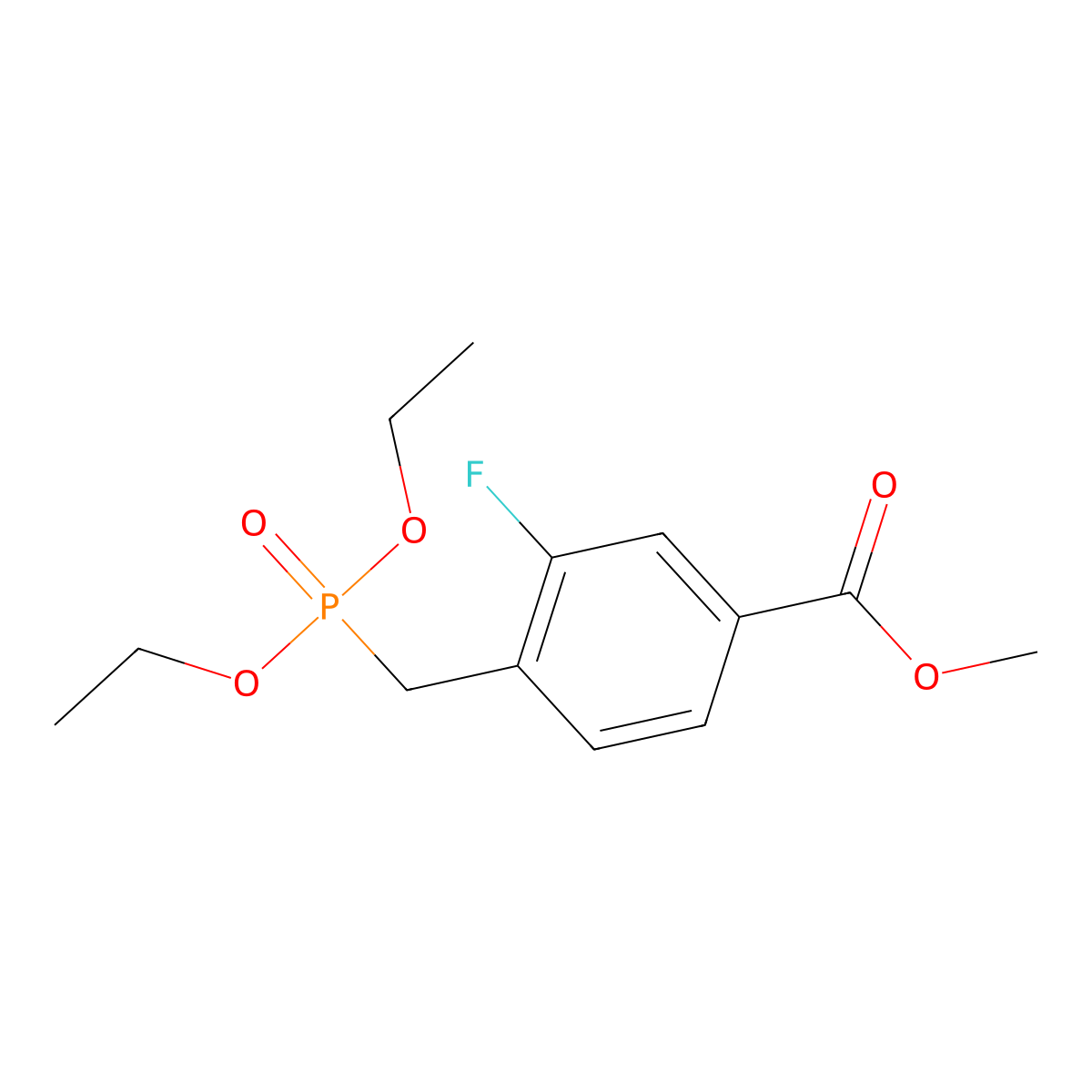 Methyl 4-[(diethoxyphosphoryl)methyl]-3-fluorobenzoate molecular structure, CAS 158559-76-3