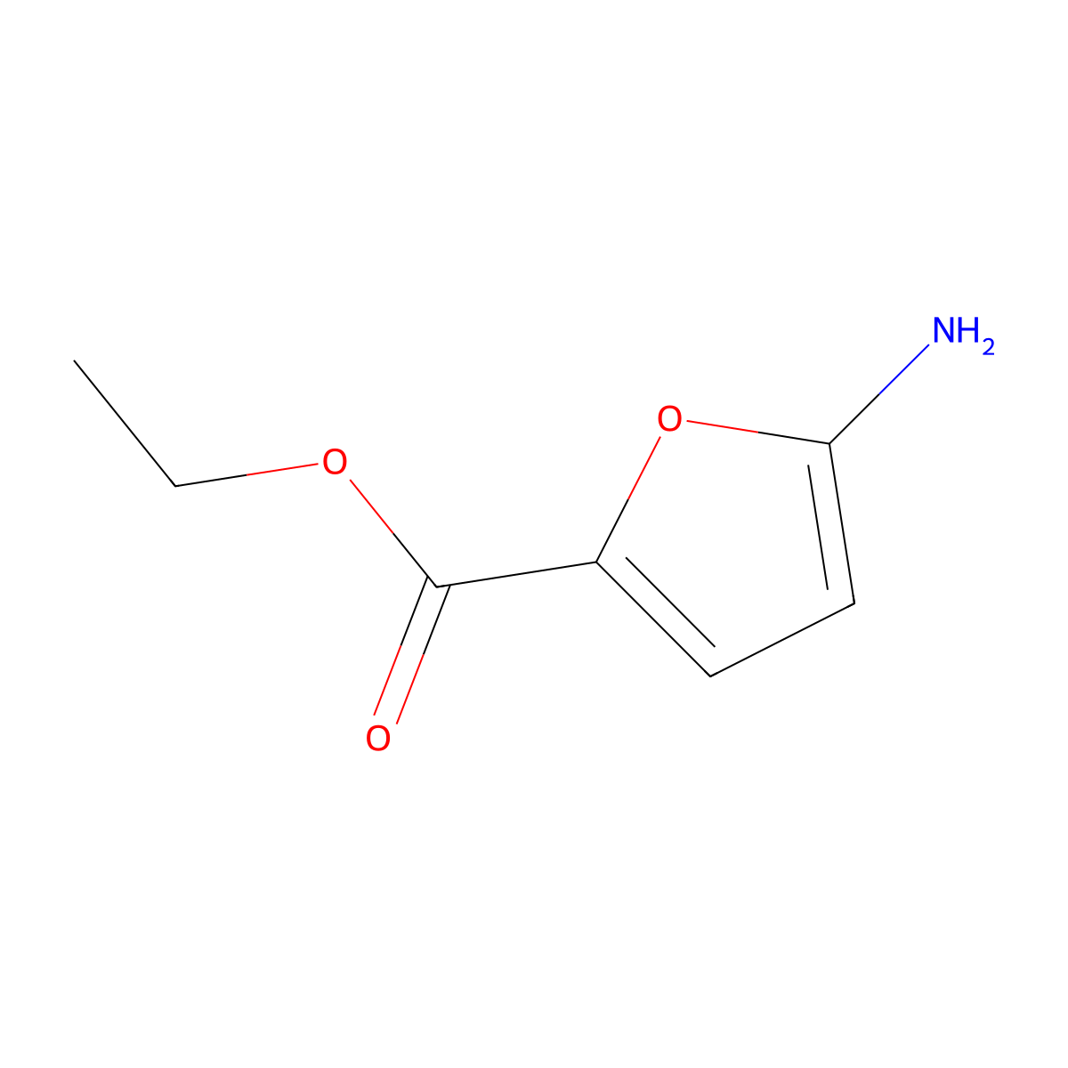 2-Furancarboxylic acid, 5-amino-, ethyl ester molecular structure, CAS 15856-35-6
