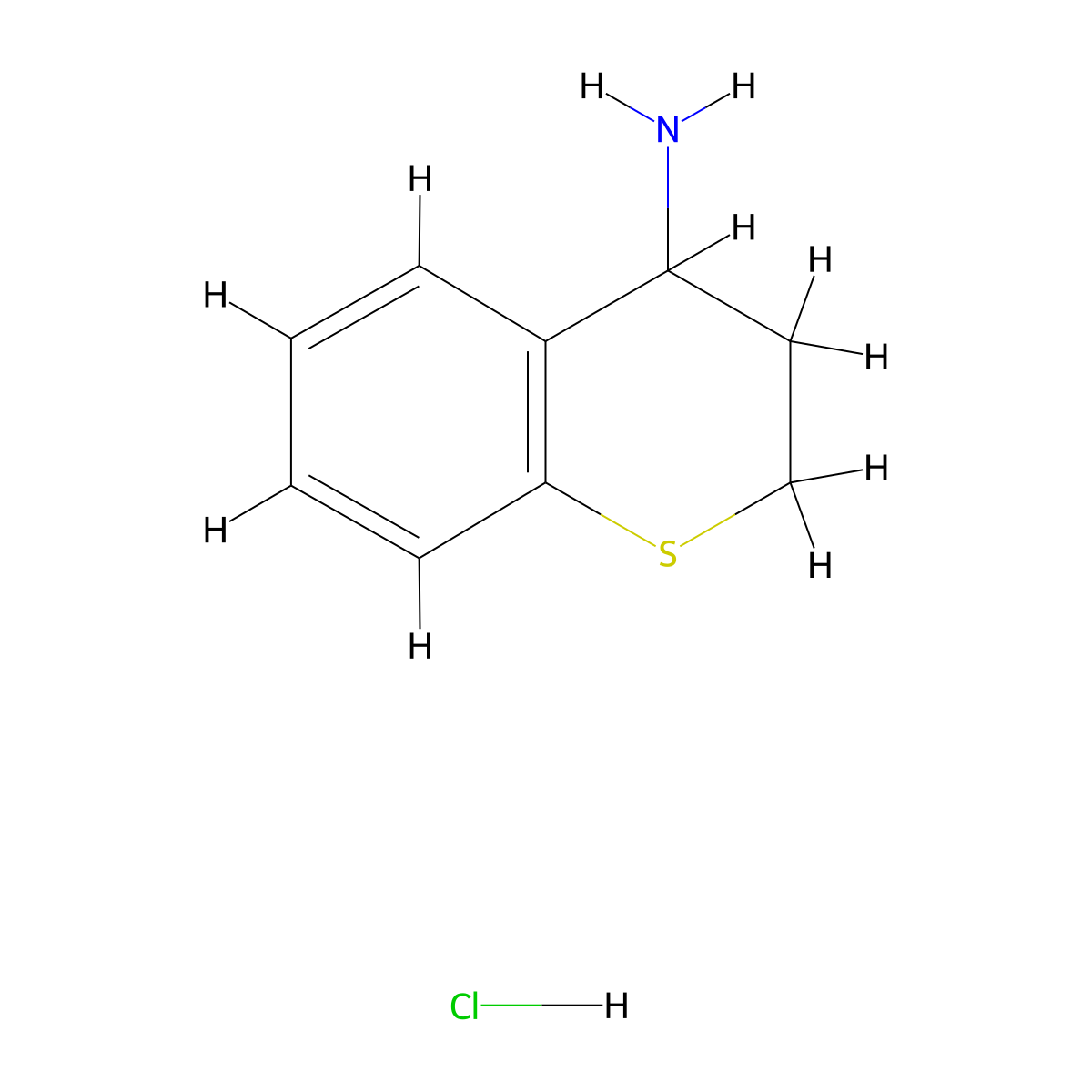 (3,4-dihydro-2H-1-benzothiopyran-4-yl)ammonium chloride molecular structure, CAS 15857-70-2