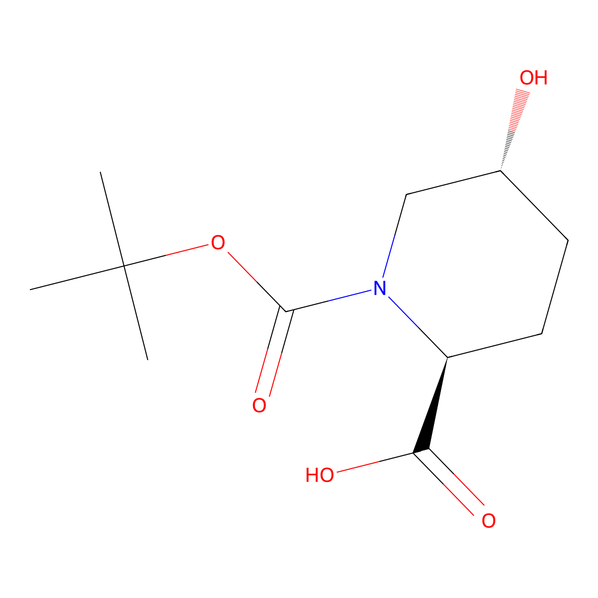 (2S,5R)-1-(tert-Butoxycarbonyl)-5-hydroxypiperidine-2-carboxylic acid molecular structure, CAS 158574-77-7