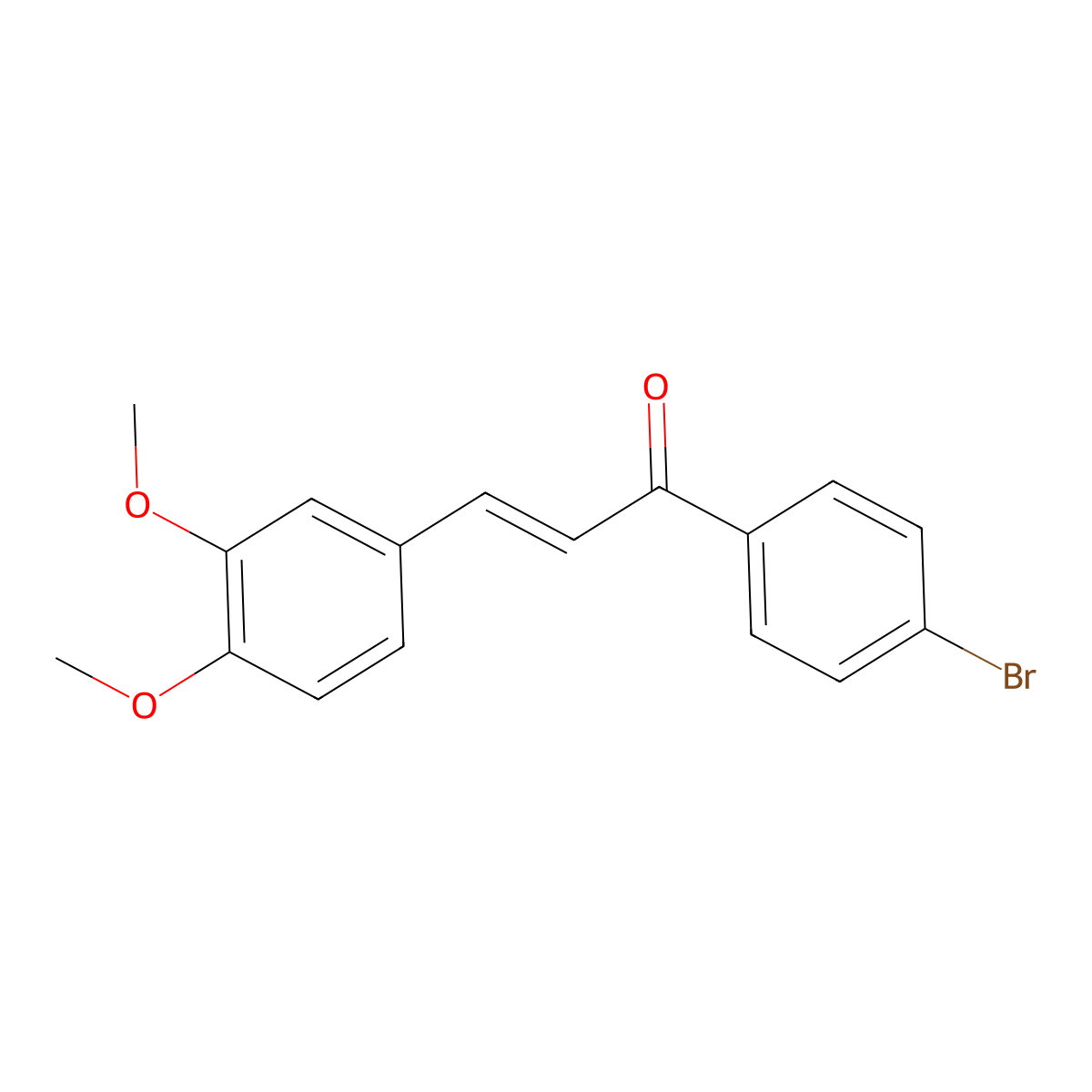 (2E)-1-(4-Bromophenyl)-3-(3,4-dimethoxyphenyl)prop-2-en-1-one molecular structure, CAS 158575-03-2