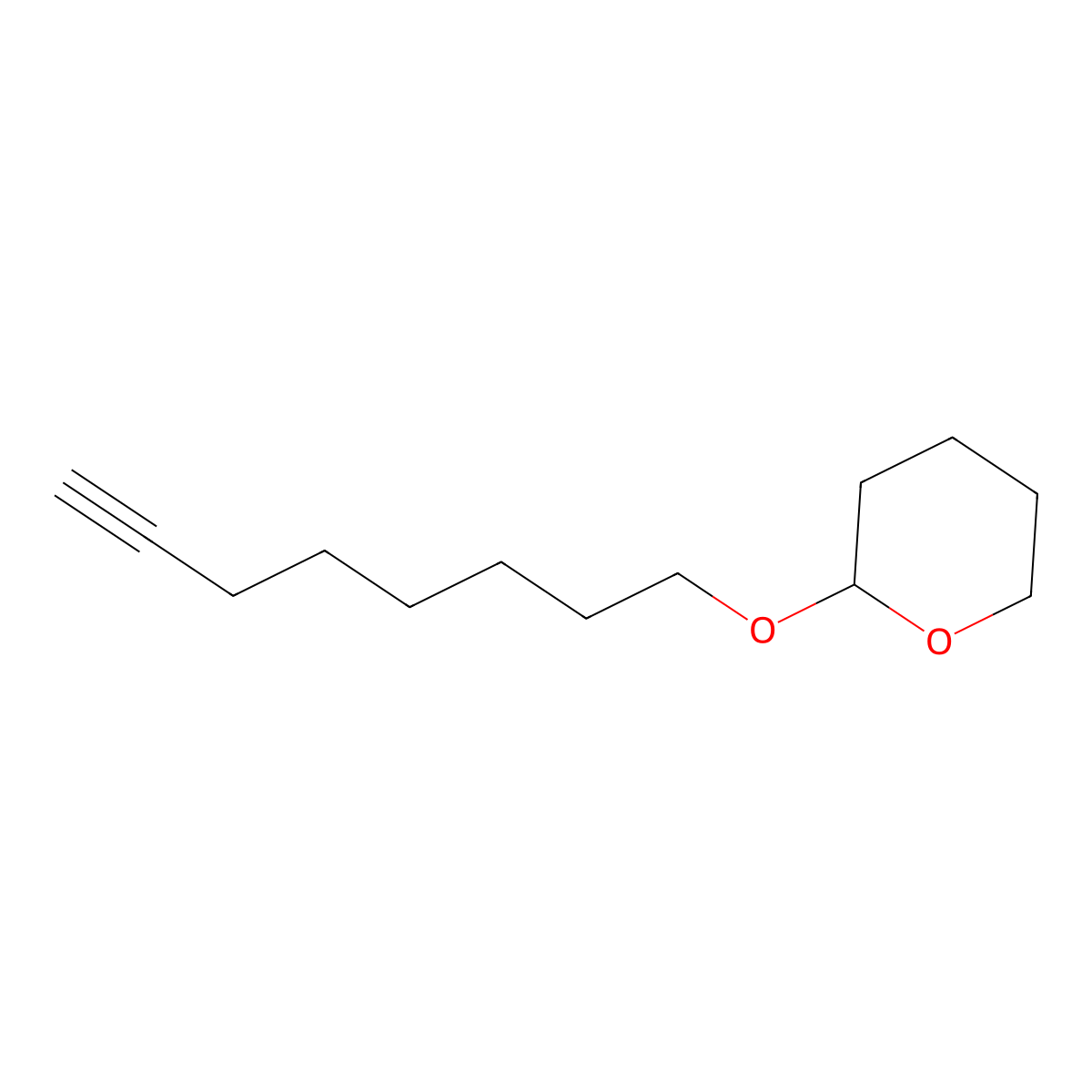 2H-Pyran, tetrahydro-2-(7-octyn-1-yloxy)- molecular structure, CAS 158576-21-7