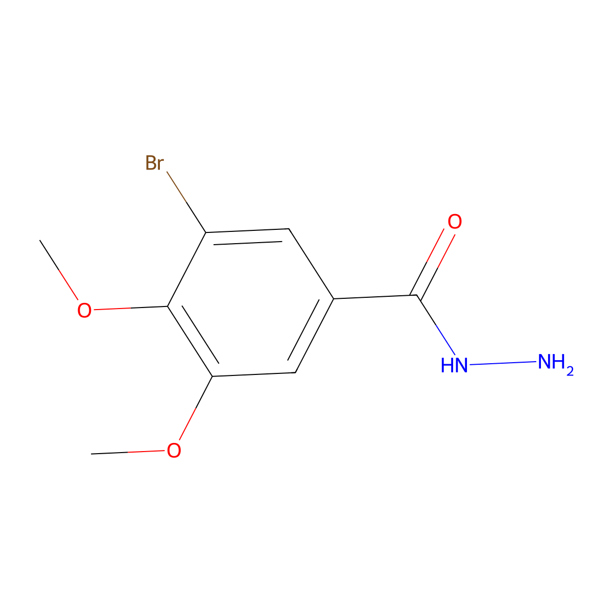 3-Bromo-4,5-dimethoxybenzoic acid hydrazide molecular structure, CAS 158577-33-4
