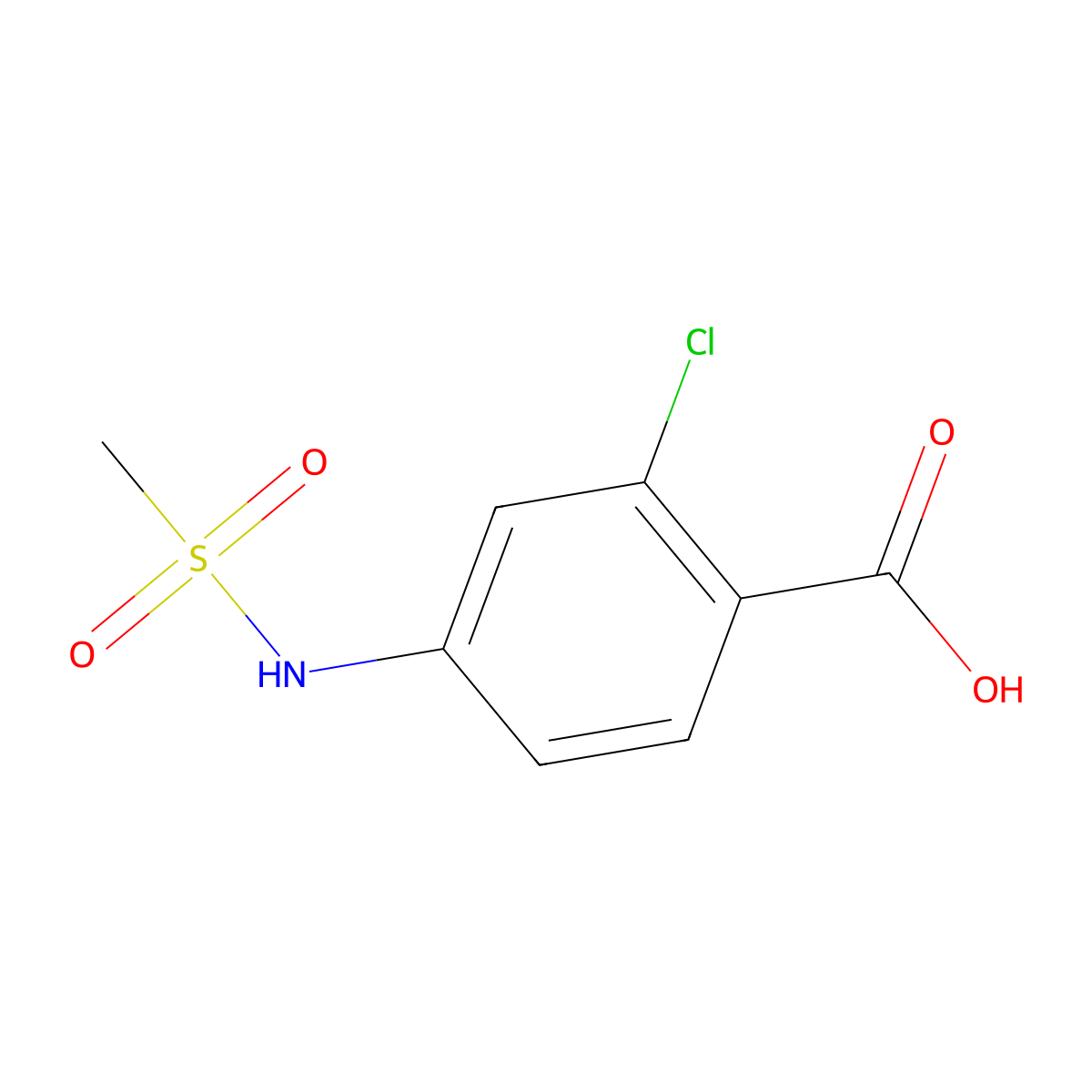 2-Chloro-4-methanesulfonamidobenzoic acid molecular structure, CAS 158579-73-8