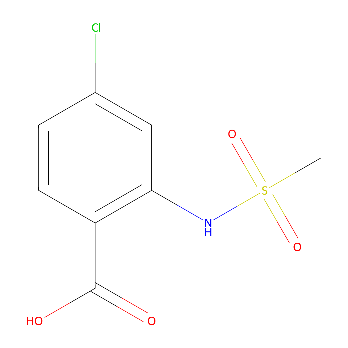 4-Chloro-2-(methylsulfonamido)benzoic acid molecular structure, CAS 158579-89-6