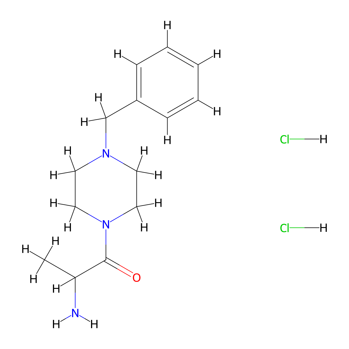 2-Amino-1-(4-benzylpiperazin-1-yl)propan-1-one dihydrochloride molecular structure, CAS 1585794-60-0