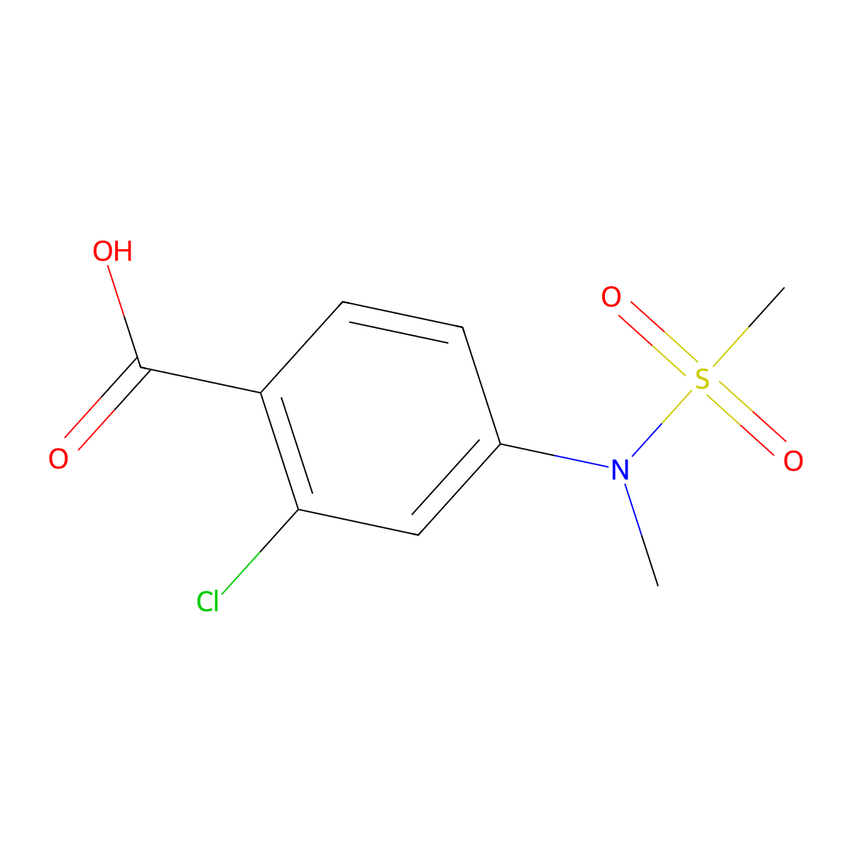 2-Chloro-4-[methyl(methylsulfonyl)amino]benzoic acid molecular structure, CAS 158580-15-5