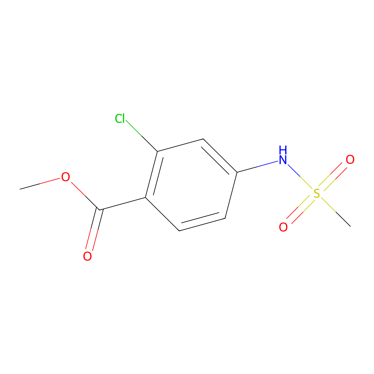 Methyl 2-chloro-4-(methylsulfonamido)benzoate molecular structure, CAS 158580-55-3