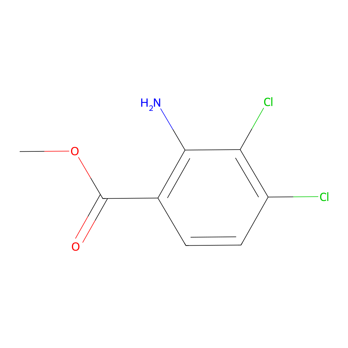 Methyl 2-amino-3,4-dichlorobenzoate molecular structure, CAS 158580-58-6