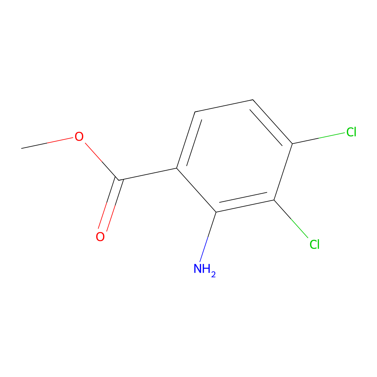 Methyl 2-amino-3,4-dichlorobenzoate molecular structure, CAS 158580-58-6