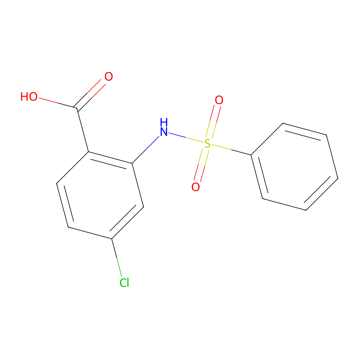 2-Benzenesulfonamido-4-chlorobenzoic acid molecular structure, CAS 158580-85-9