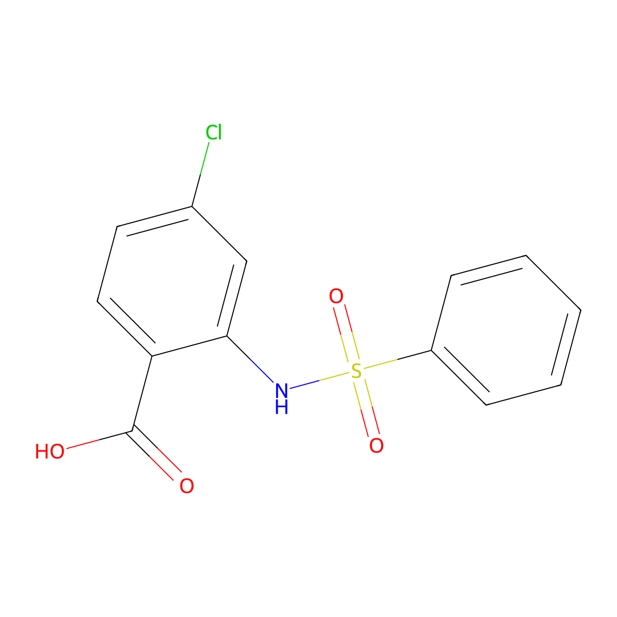 2-Benzenesulfonamido-4-chlorobenzoic acid molecular structure, CAS 158580-85-9