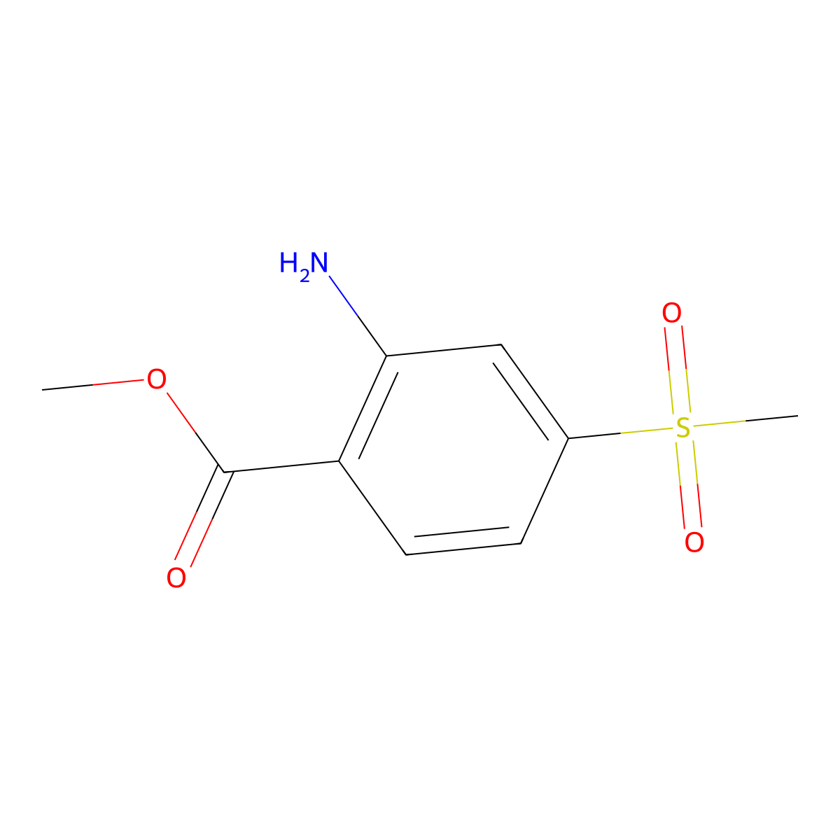 Methyl 2-amino-4-methanesulfonylbenzoate molecular structure, CAS 158580-87-1