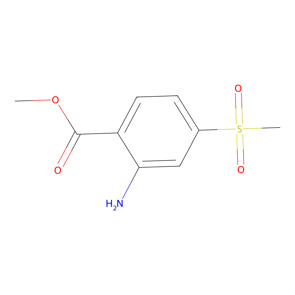 Methyl 2-amino-4-methanesulfonylbenzoate molecular structure, CAS 158580-87-1