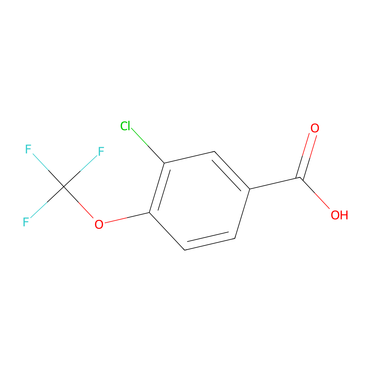 3-Chloro-4-(trifluoromethoxy)benzoic acid molecular structure, CAS 158580-93-9