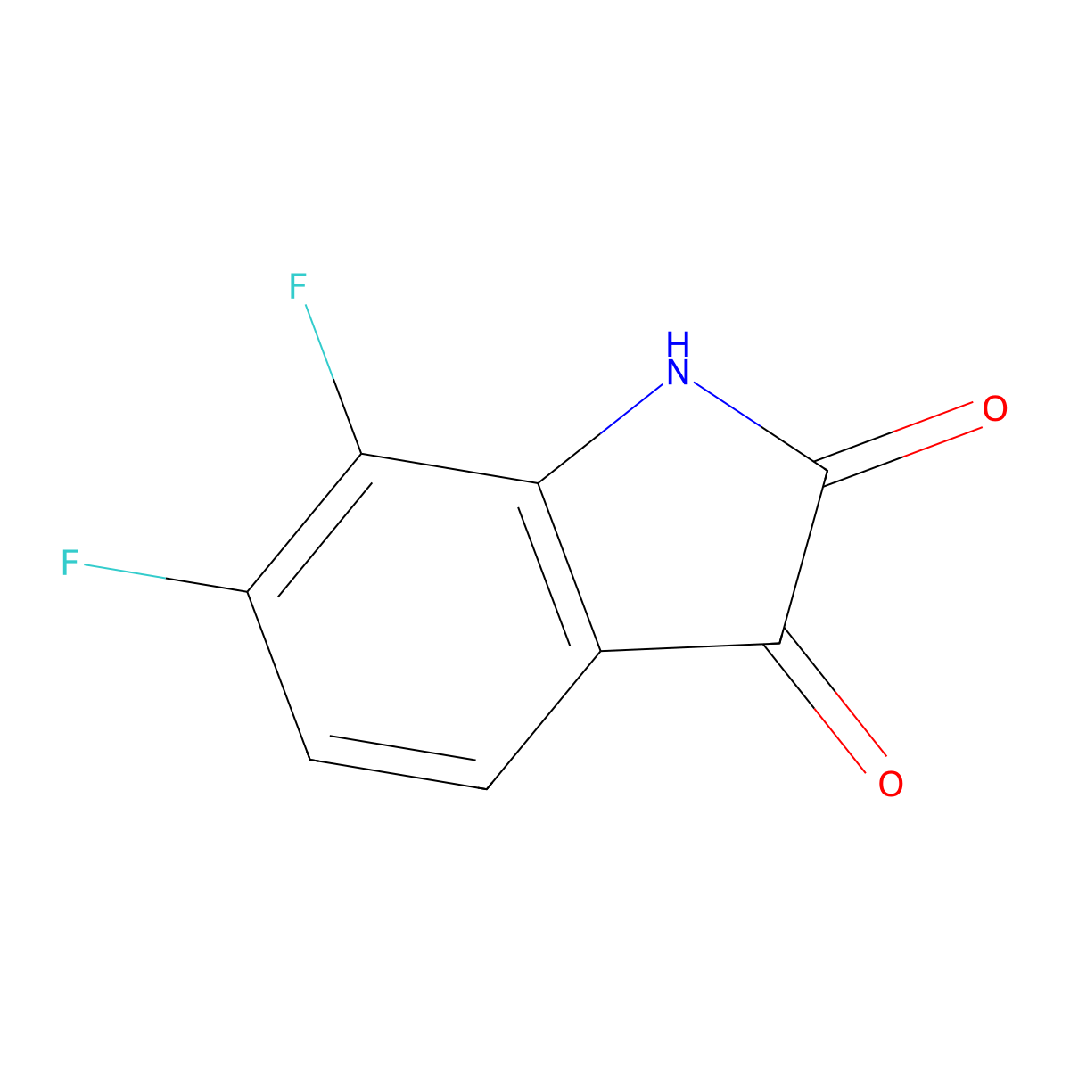 6,7-difluoro-2,3-dihydro-1H-indole-2,3-dione molecular structure, CAS 158580-95-1