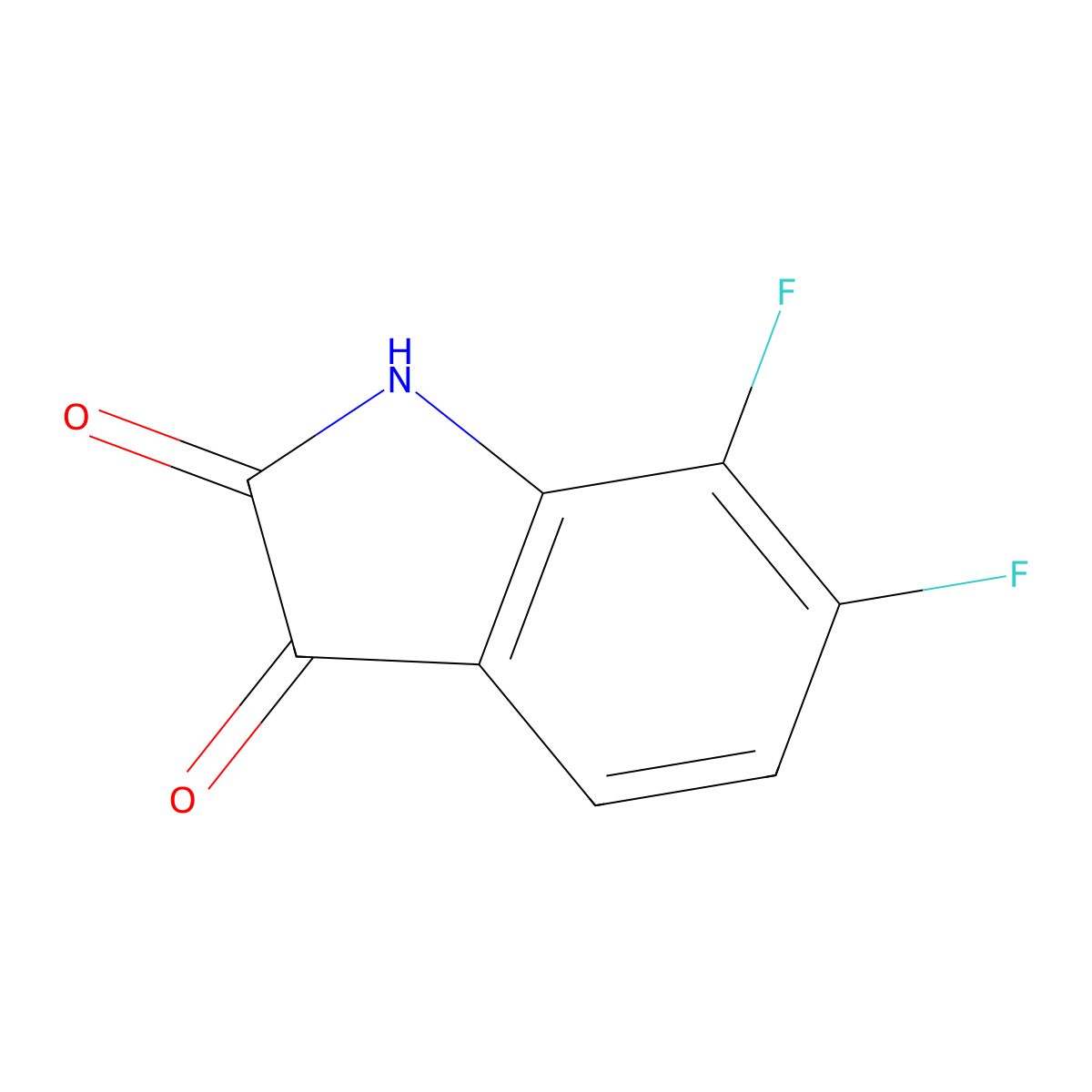 6,7-difluoro-2,3-dihydro-1H-indole-2,3-dione molecular structure, CAS 158580-95-1