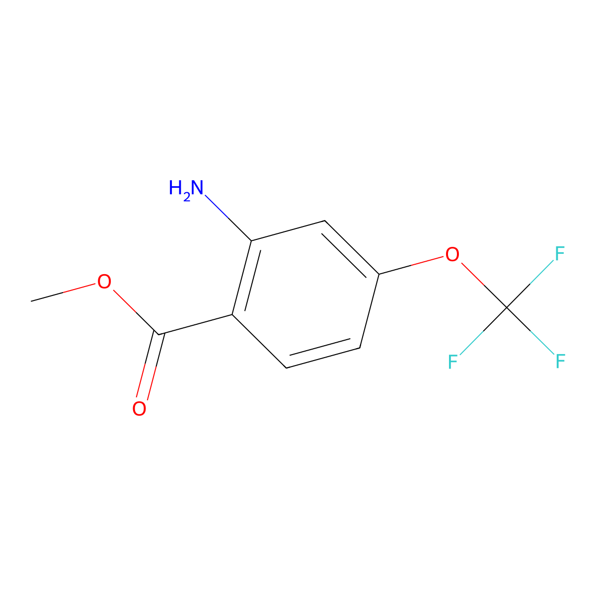 Methyl 2-amino-4-(trifluoromethoxy)benzoate molecular structure, CAS 158580-96-2