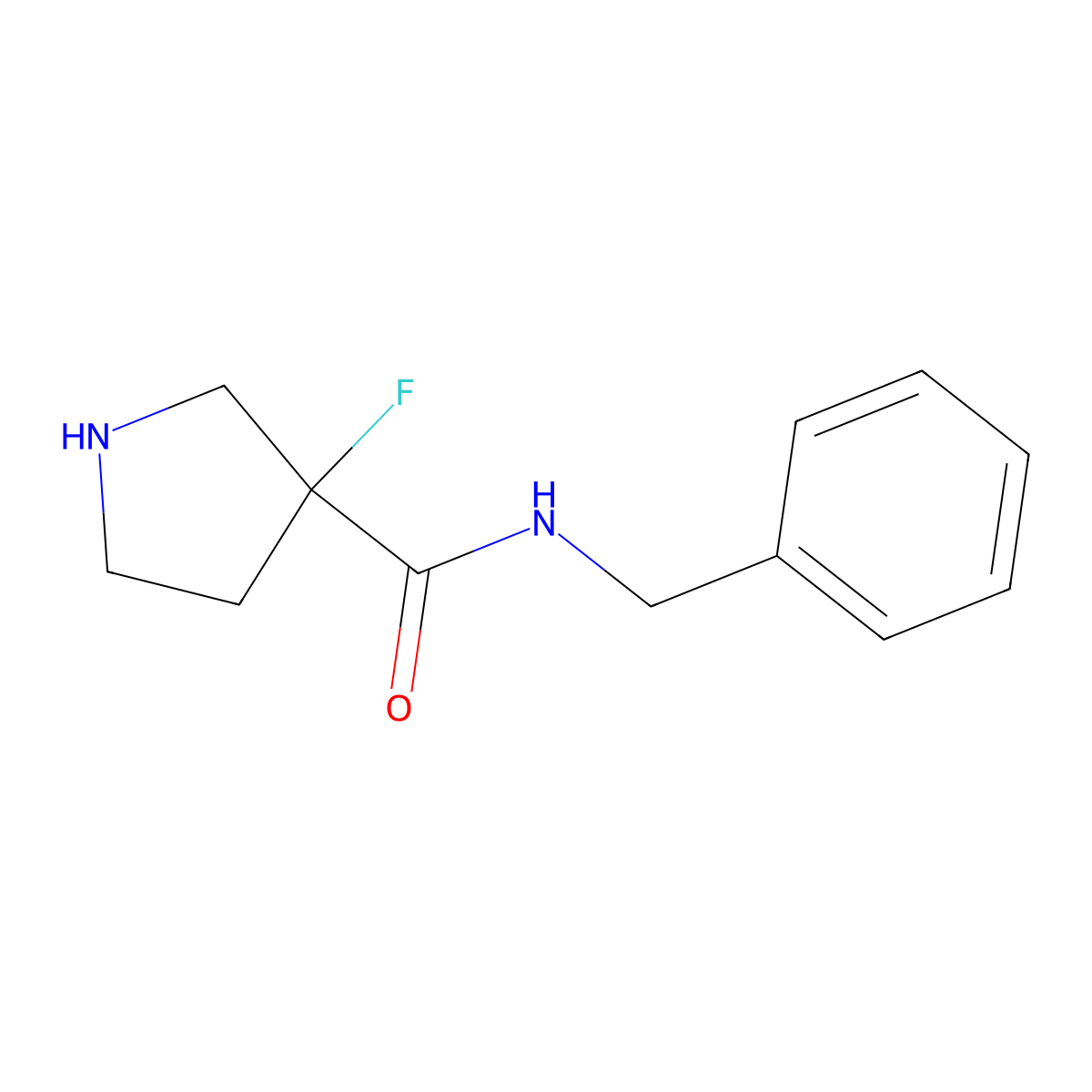 N-benzyl-3-fluoropyrrolidine-3-carboxamide molecular structure, CAS 1585805-57-7