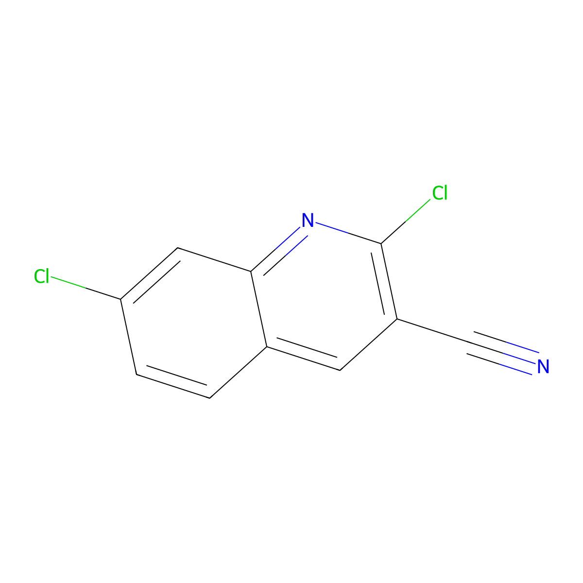 2,7-Dichloroquinoline-3-carbonitrile molecular structure, CAS 158583-91-6