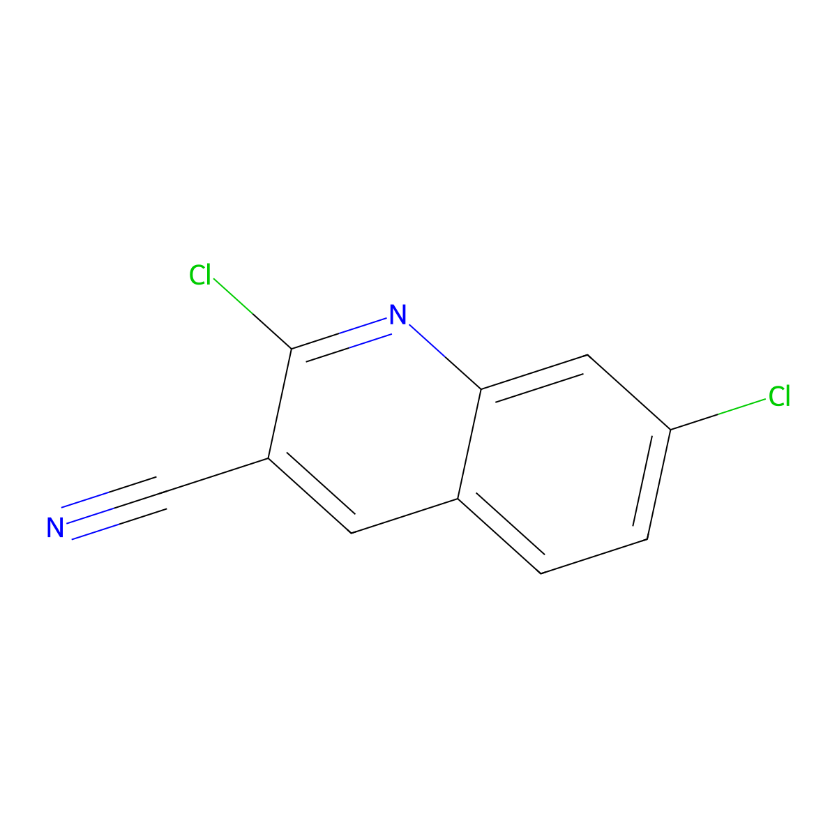 2,7-Dichloroquinoline-3-carbonitrile molecular structure, CAS 158583-91-6