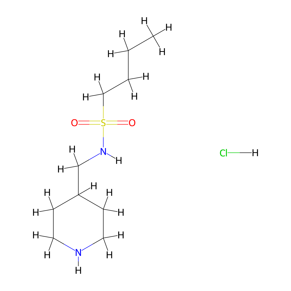 N-(piperidin-4-ylmethyl)butane-1-sulfonamide hydrochloride molecular structure, CAS 1585832-97-8
